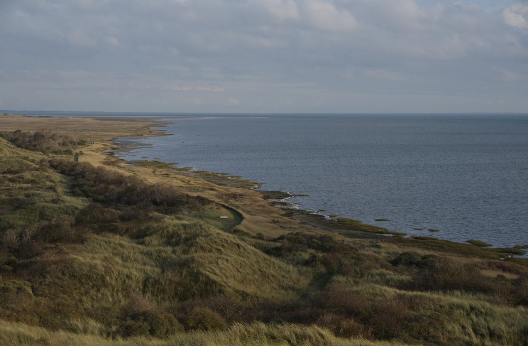 Landschap van Oost Ameland aan de Waddenzee vanaf de uitkijktoren